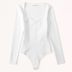 Abercrombie Long-Sleeve Ponte Sweetheart Bodysuit